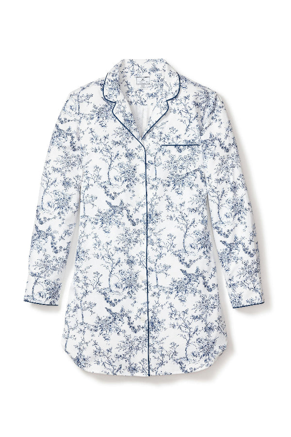 Petite Plume Twill Nightshirt in Timeless Toile