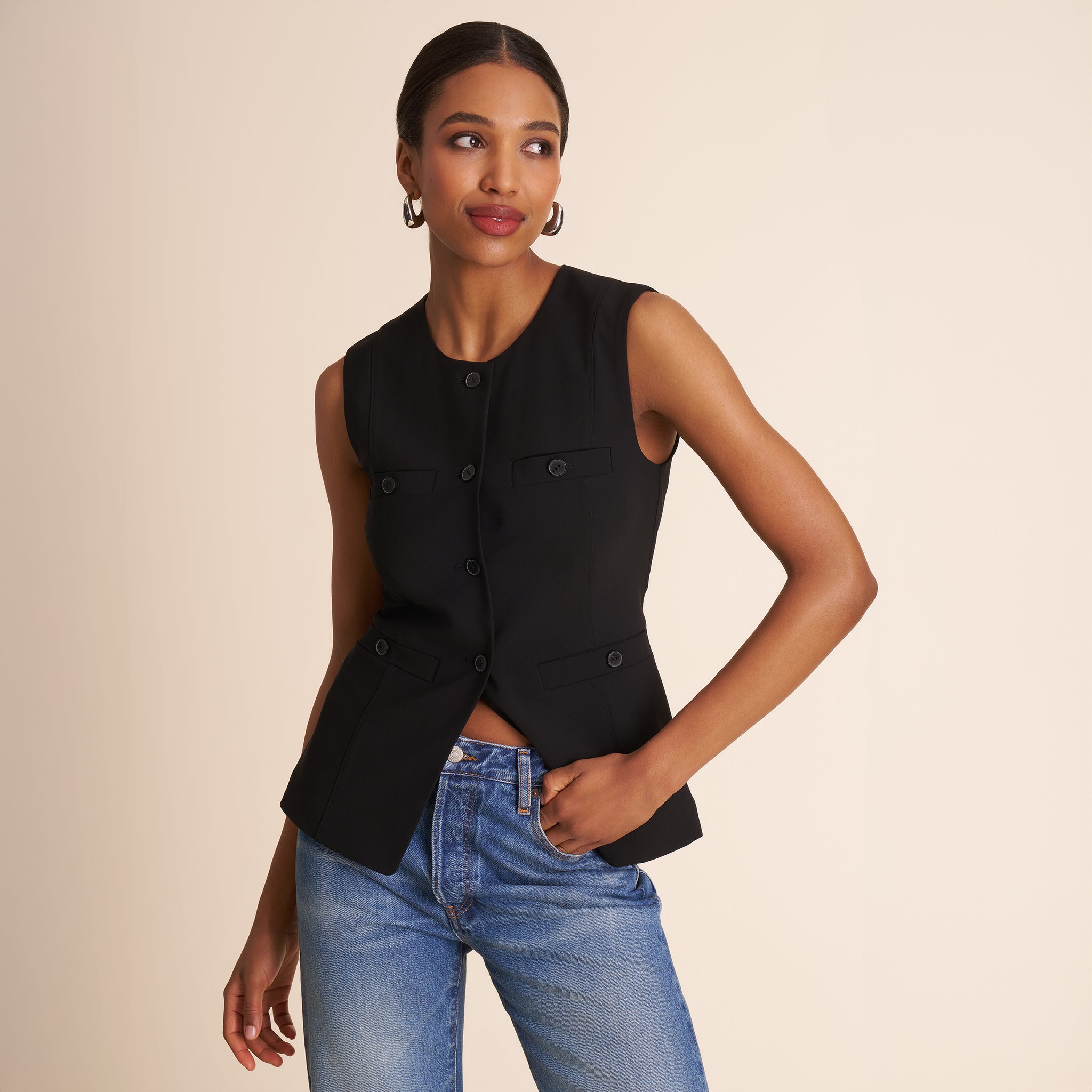 Aliza Travel Vest - OrigamiTech :: Black – M.M.LaFleur