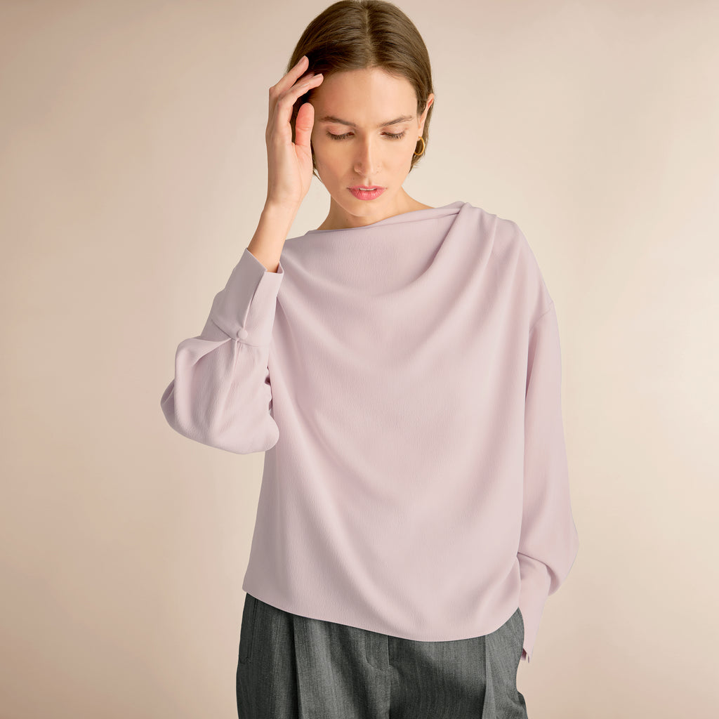 Annmarie Drape Top - Eco Soft Wave :: Blossom – M.M.LaFleur