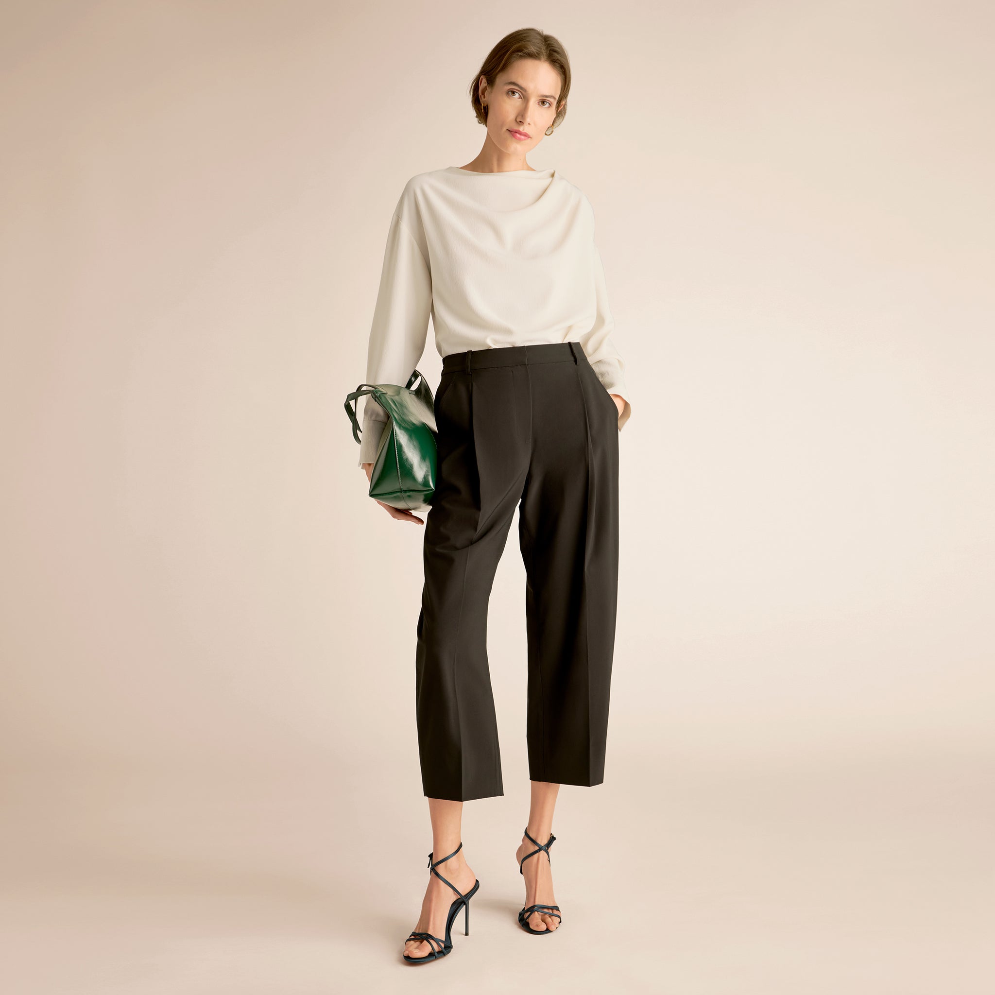 Annmarie Drape Top - Eco Soft Wave :: Ivory – M.M.LaFleur