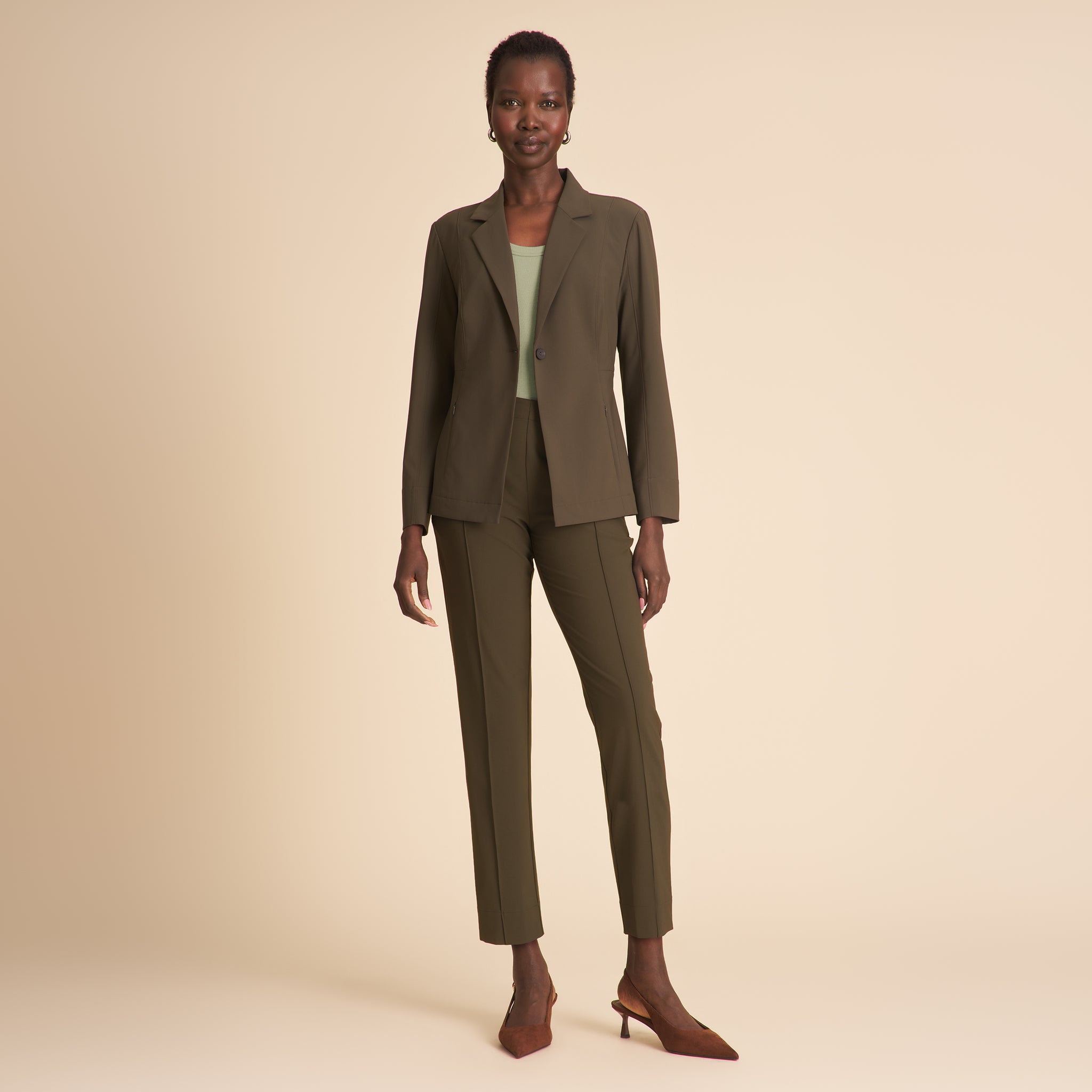 Moreland Travel Blazer - OrigamiTech :: Olive – M.M.LaFleur
