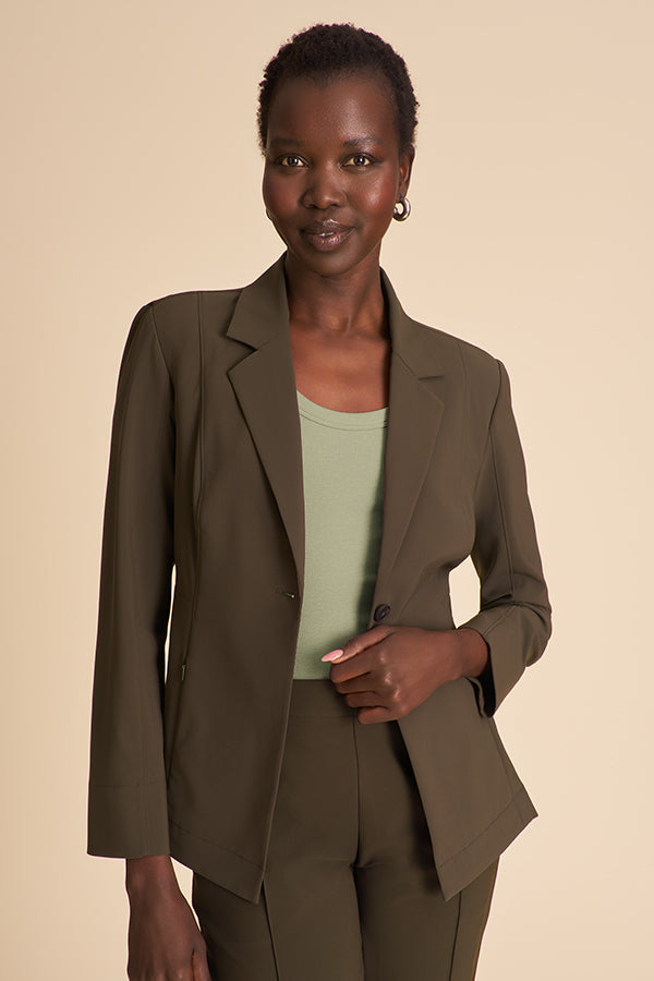 Moreland Travel Blazer - OrigamiTech :: Olive – M.M.LaFleur
