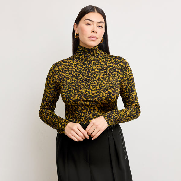 Axam Layering Turtleneck - Printed Jersey :: Bloom Print – M.M.LaFleur