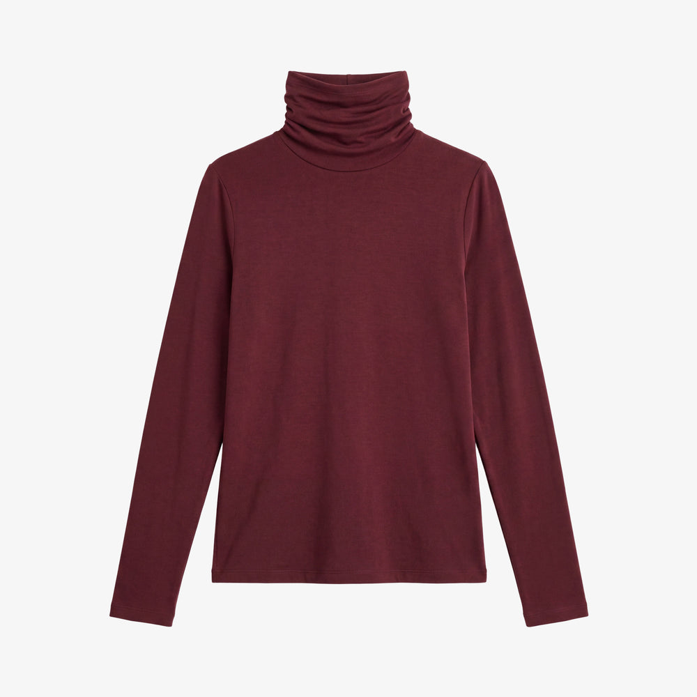 Aubergine turtleneck long sleeve top