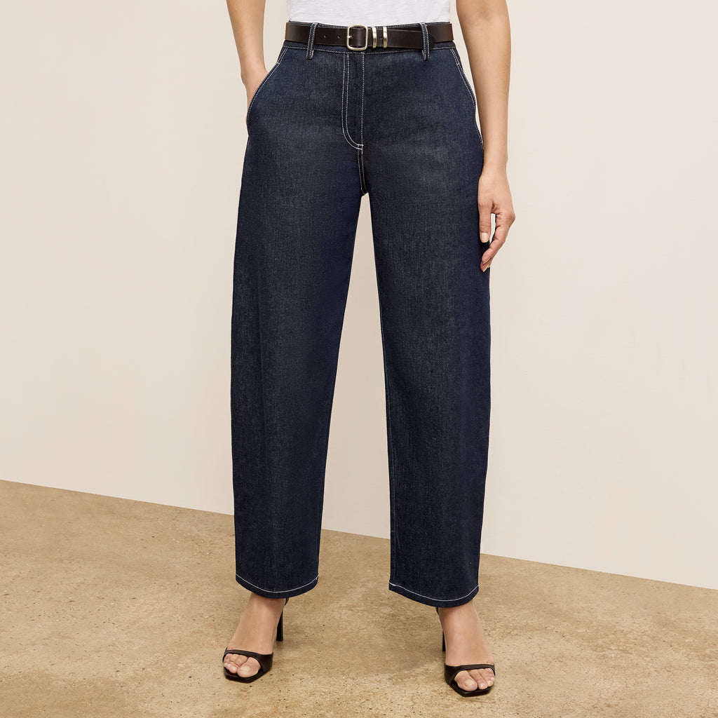 Kane Cropped Jacket - Stretch Denim :: Midnight Wash