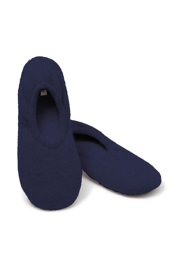 Petite Plume Cashmere Slippers in Navy
