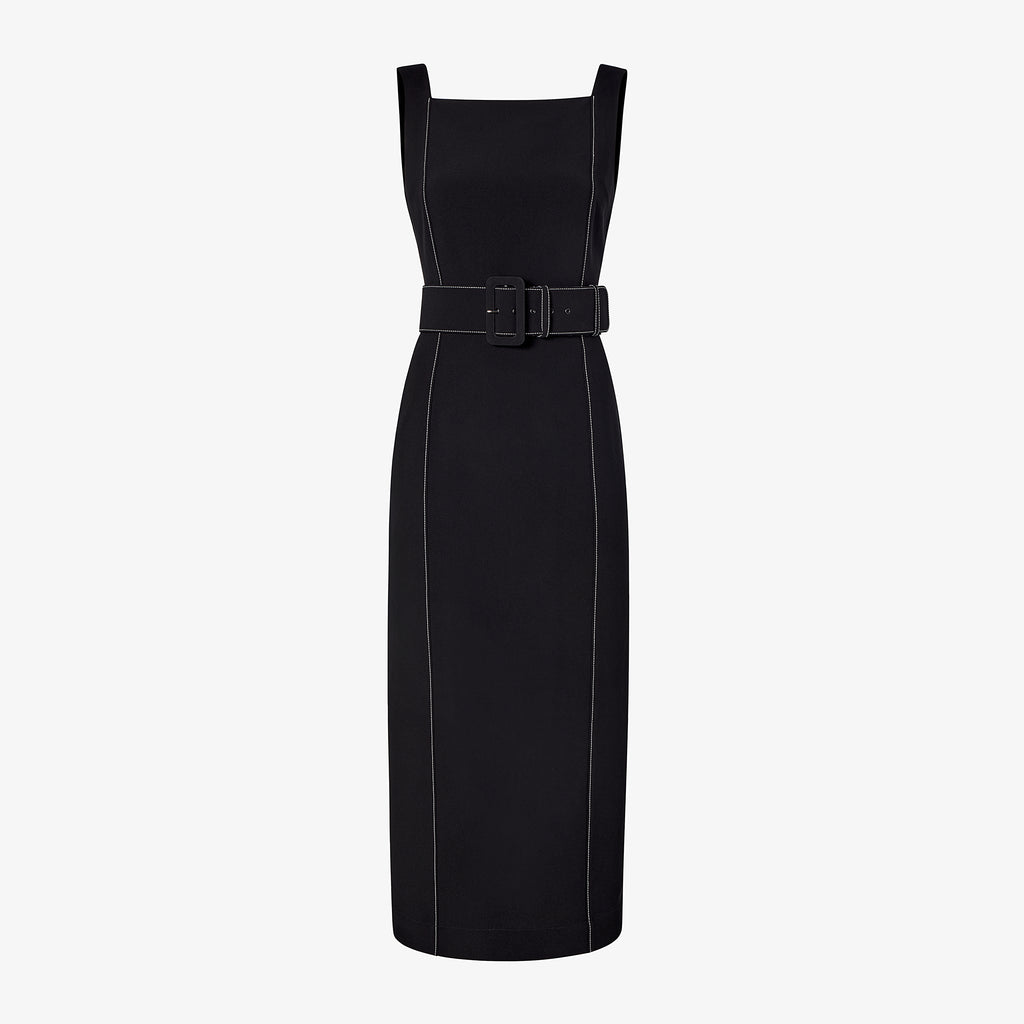 Blanca Vest Dress - Everyday Crepe with Topstitch :: Dark Fuchsia