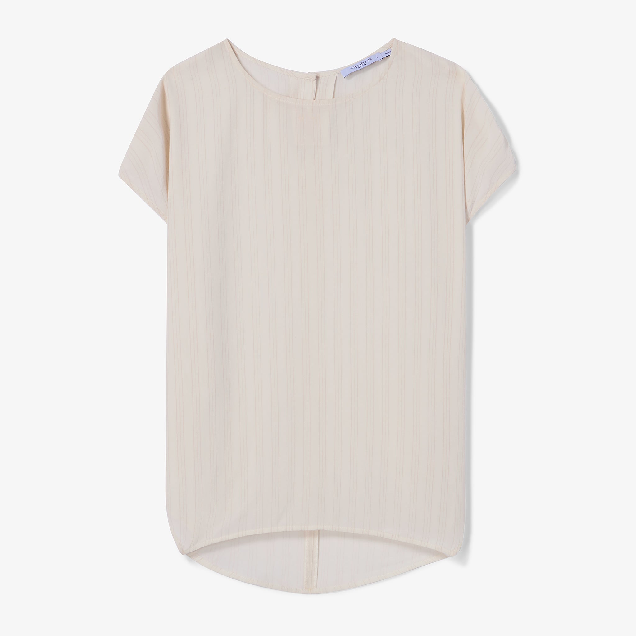Beige short-sleeve top on a white background