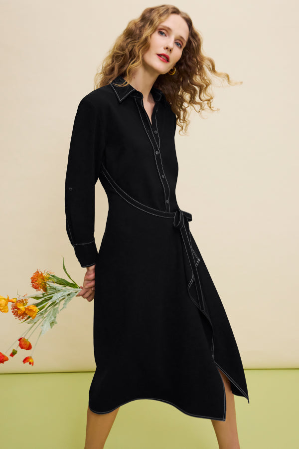 Osipa Shirt Dress - Space Dye Rib Knit :: Blue Multi – M.M.LaFleur