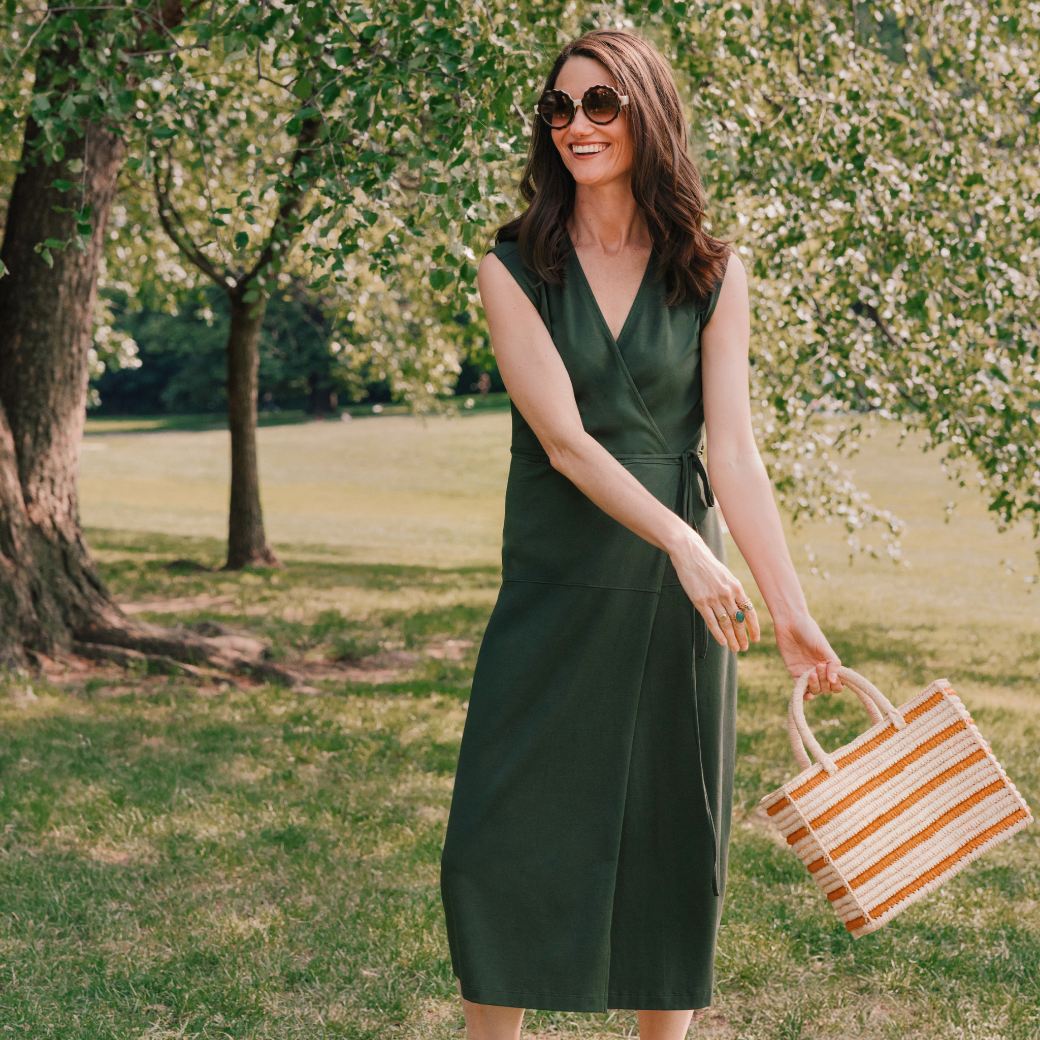 Marta Wrap Dress - Pima Cotton Jersey :: Rosin, XL Marta Wrap Dress - Pima Cotton Jersey :: Rosin, XL