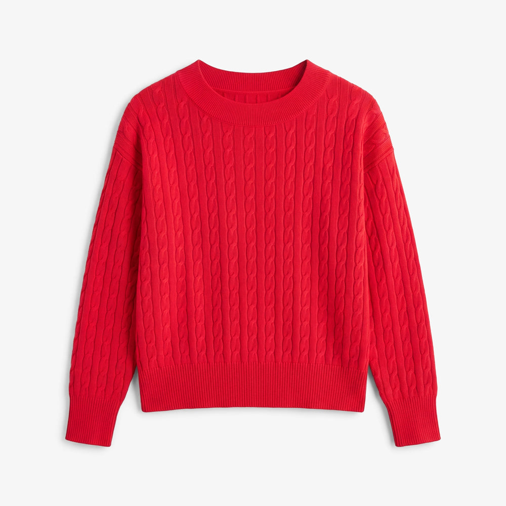 Giselle Cable Sweater - Cashmere :: Spiced Cherry