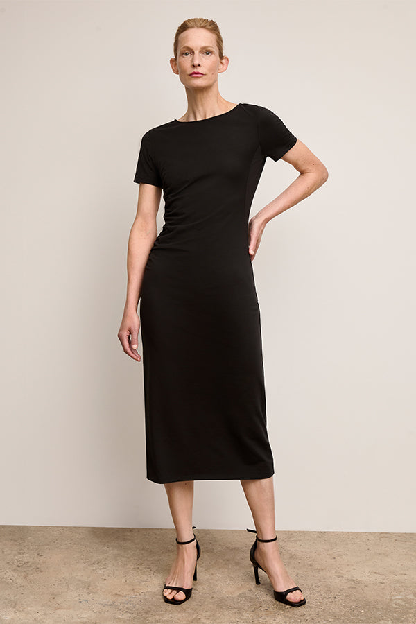 Glenda Fancy T-Shirt Dress - Pima Cotton Jersey :: Black – M.M.LaFleur