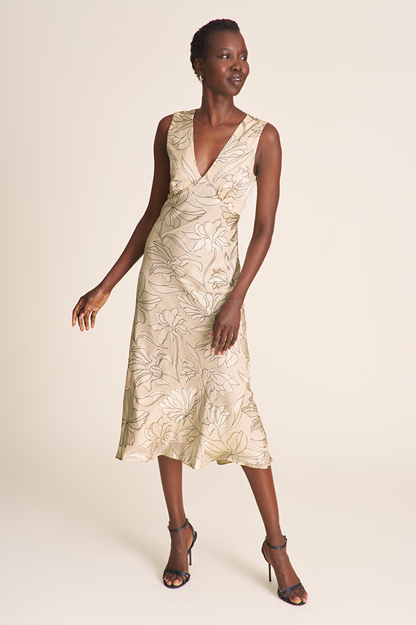 Gracie Golden Hour Dress - Printed Burnout :: Black/Ivory – M.M.