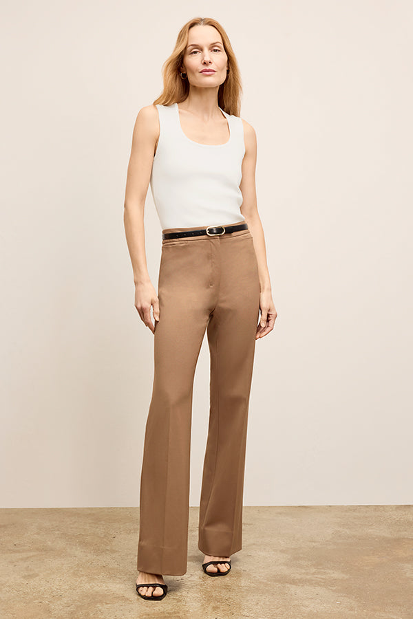 Horton Flare Trouser - Washable Wool Twill :: Saddle – M.M.LaFleur