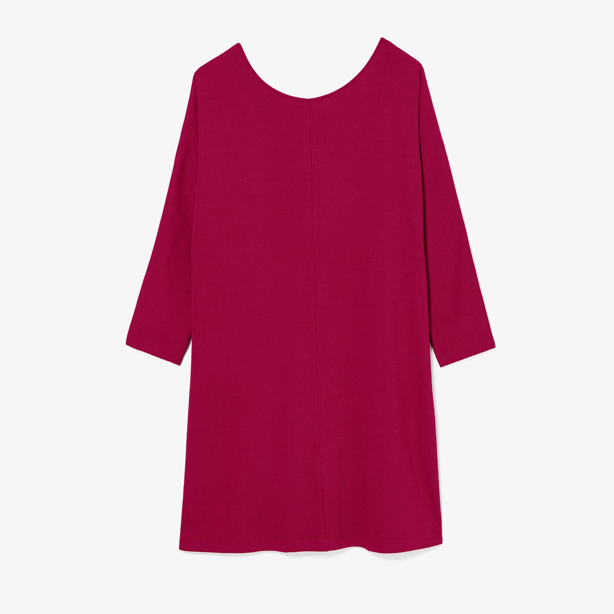 Packshot image of the Ivana Dress-Ribbed Pima Modal :: Dark Fuschia