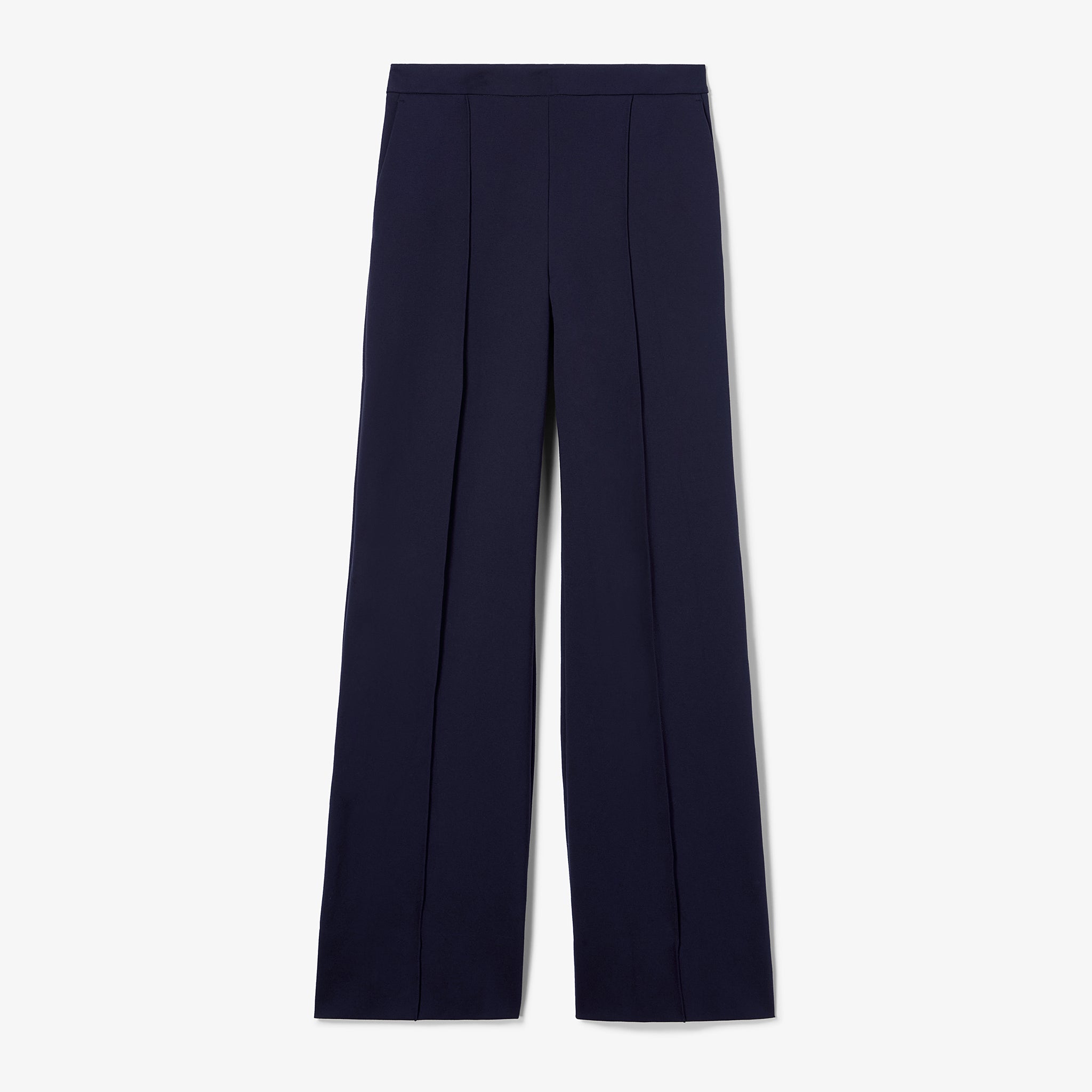 Navy blue pants on a light gray background 