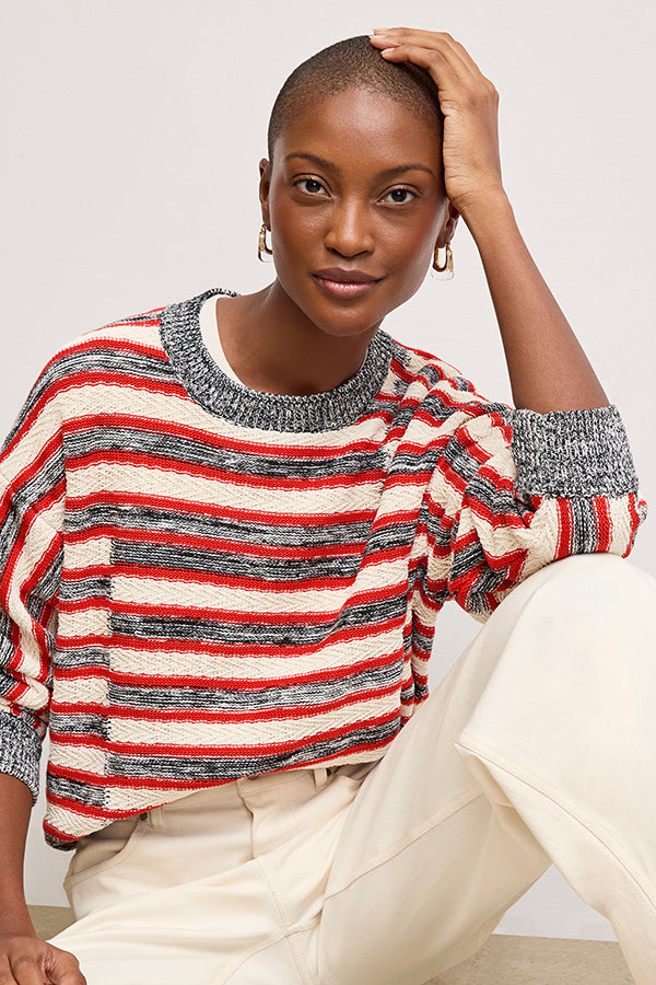 Miriam Oversized Cardigan - Multi Knit :: Sunset Stripe – M.M.LaFleur