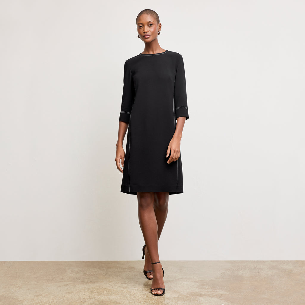 LERURE リルアー　drepe design dress black Lancia10Dress_EverydayCrepewit