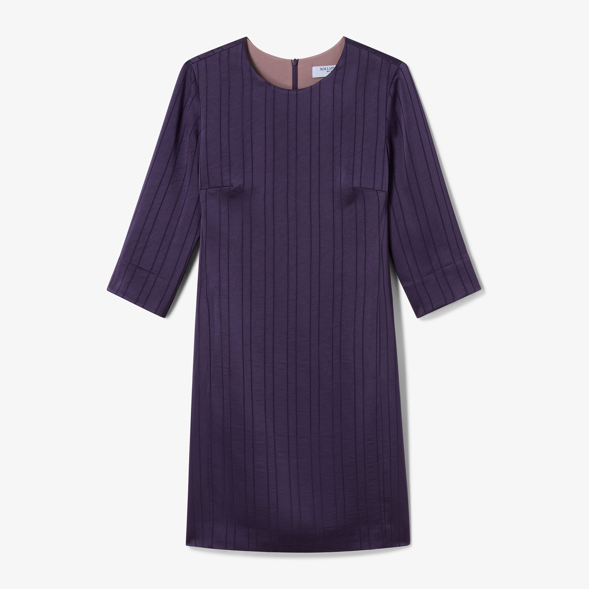 Purple ribbed dress on a white background