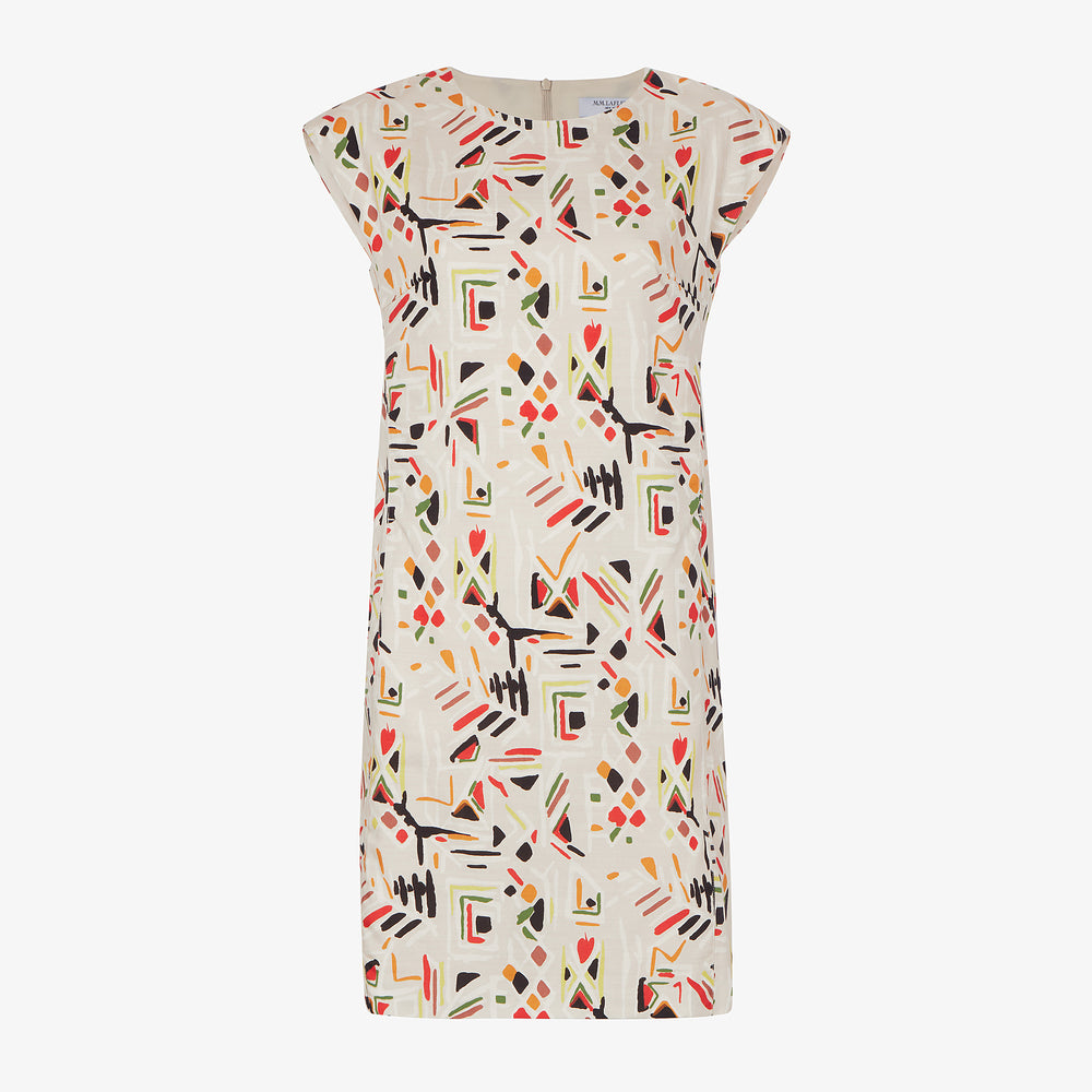 packshot image of the maaza dress in rhythm print
