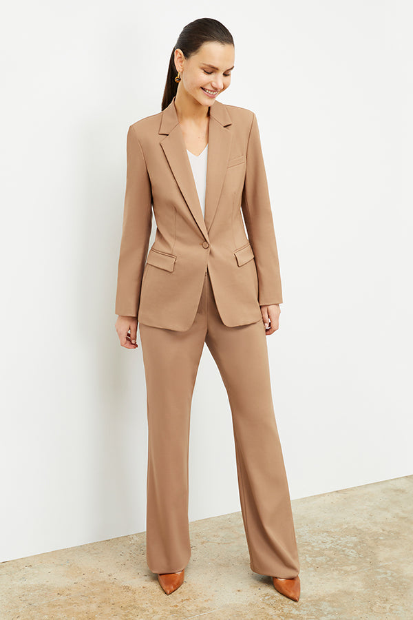 Beige Blazer Camel Blazer Womens Yiyan Blazer Wool Twill :: Camel –