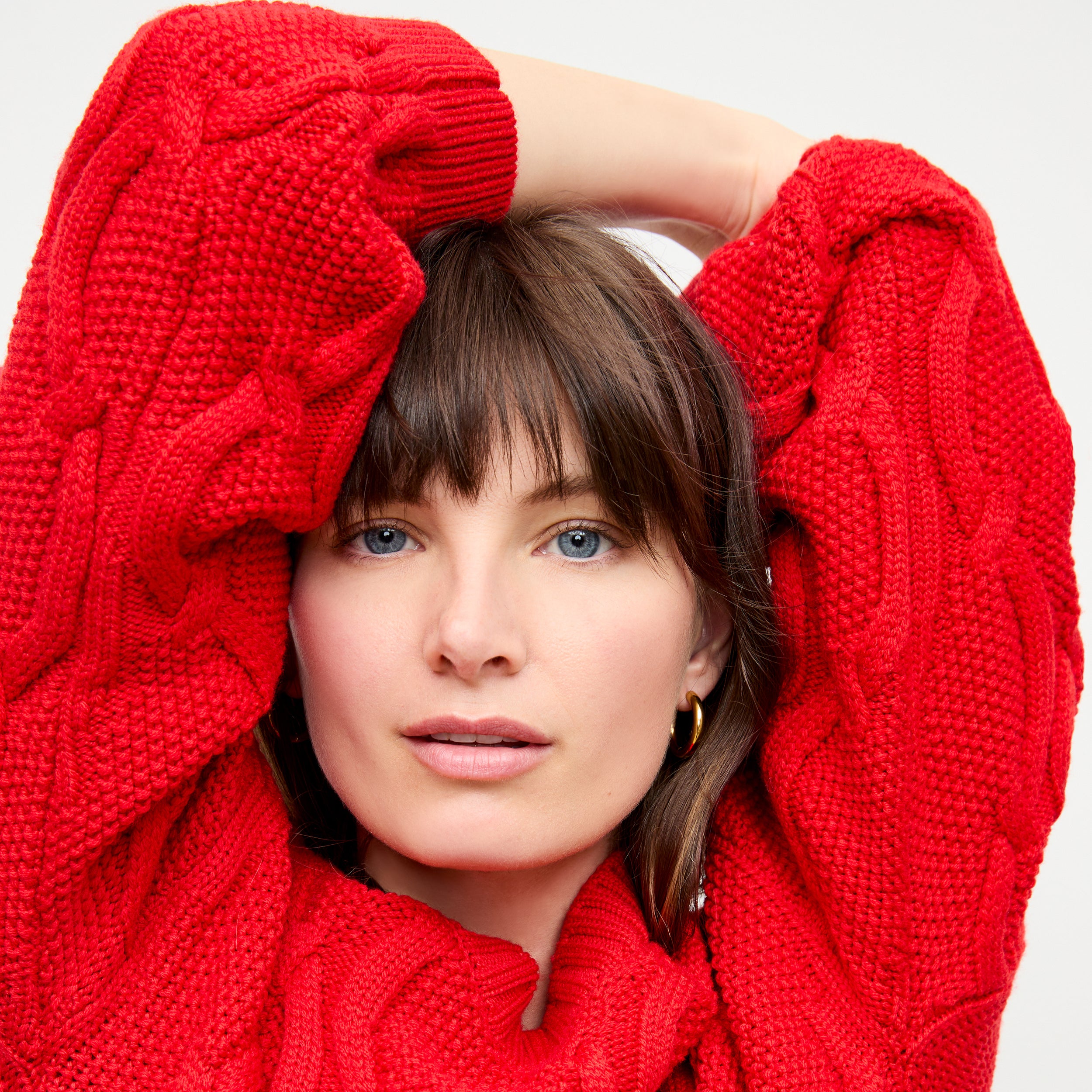 Kiki Sweater Cable Knit Strawberry M M Lafleur
