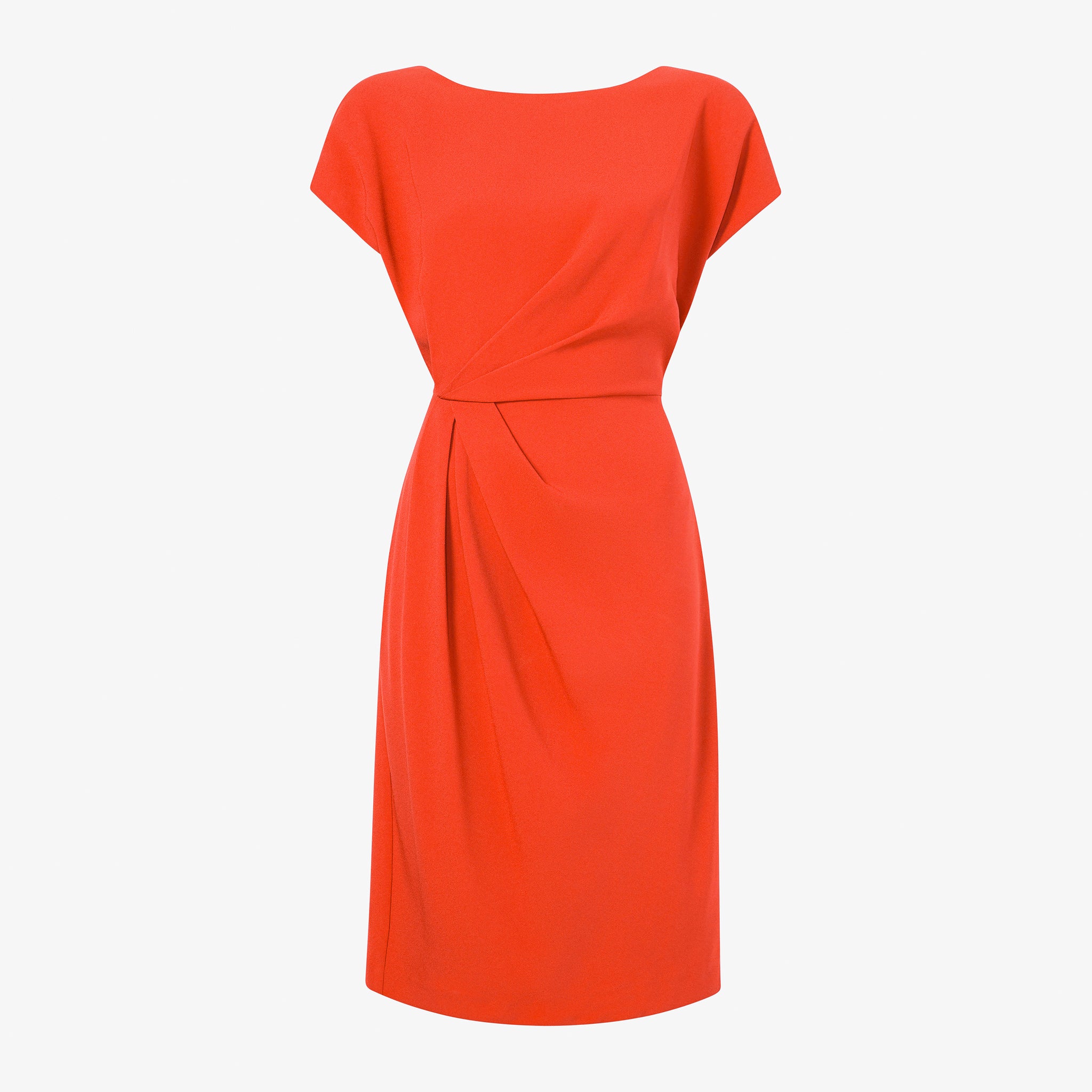 packshot image of the jillian dress in bright coral
