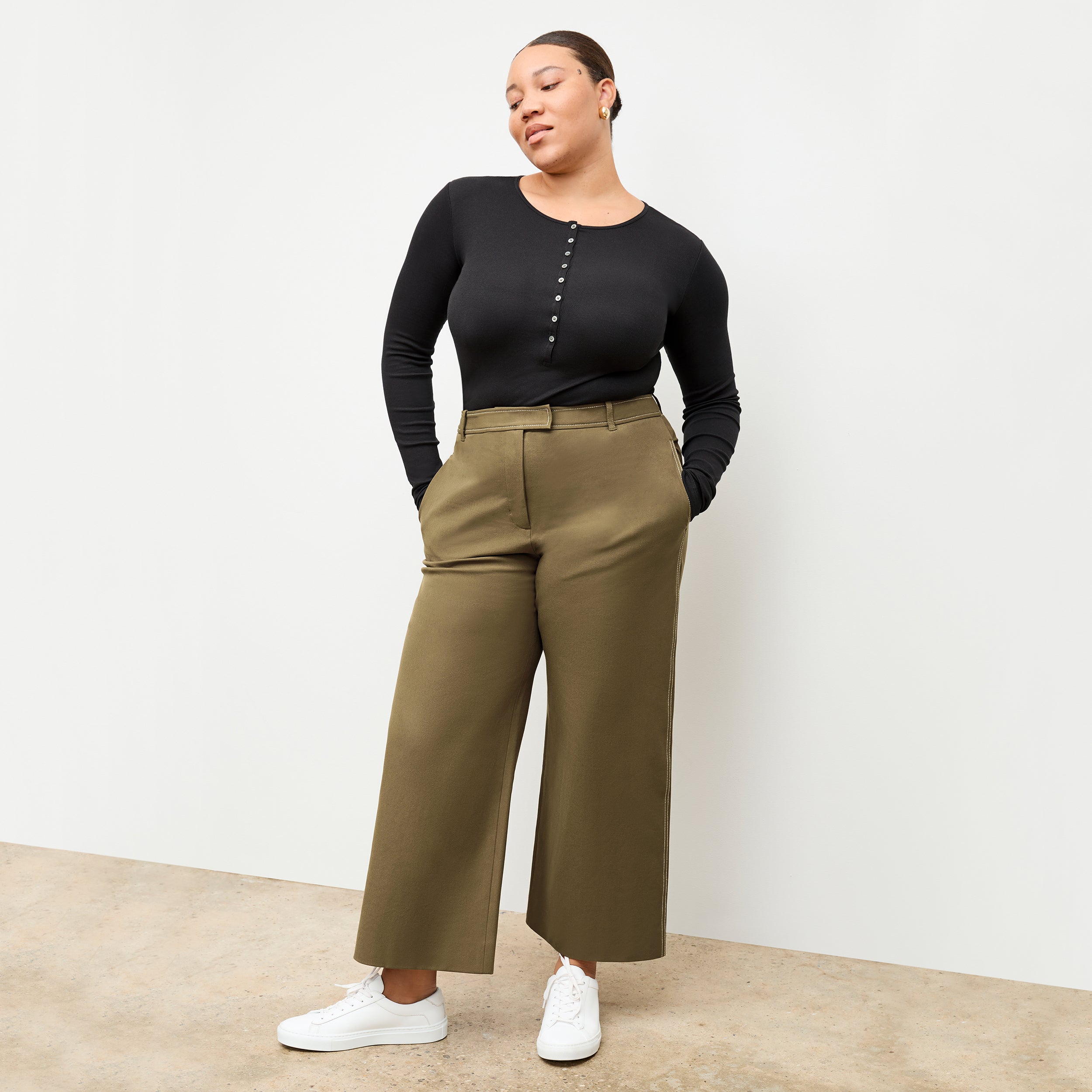 Abby Jean - Contrast Stitch Eco Better Than Denim :: Black