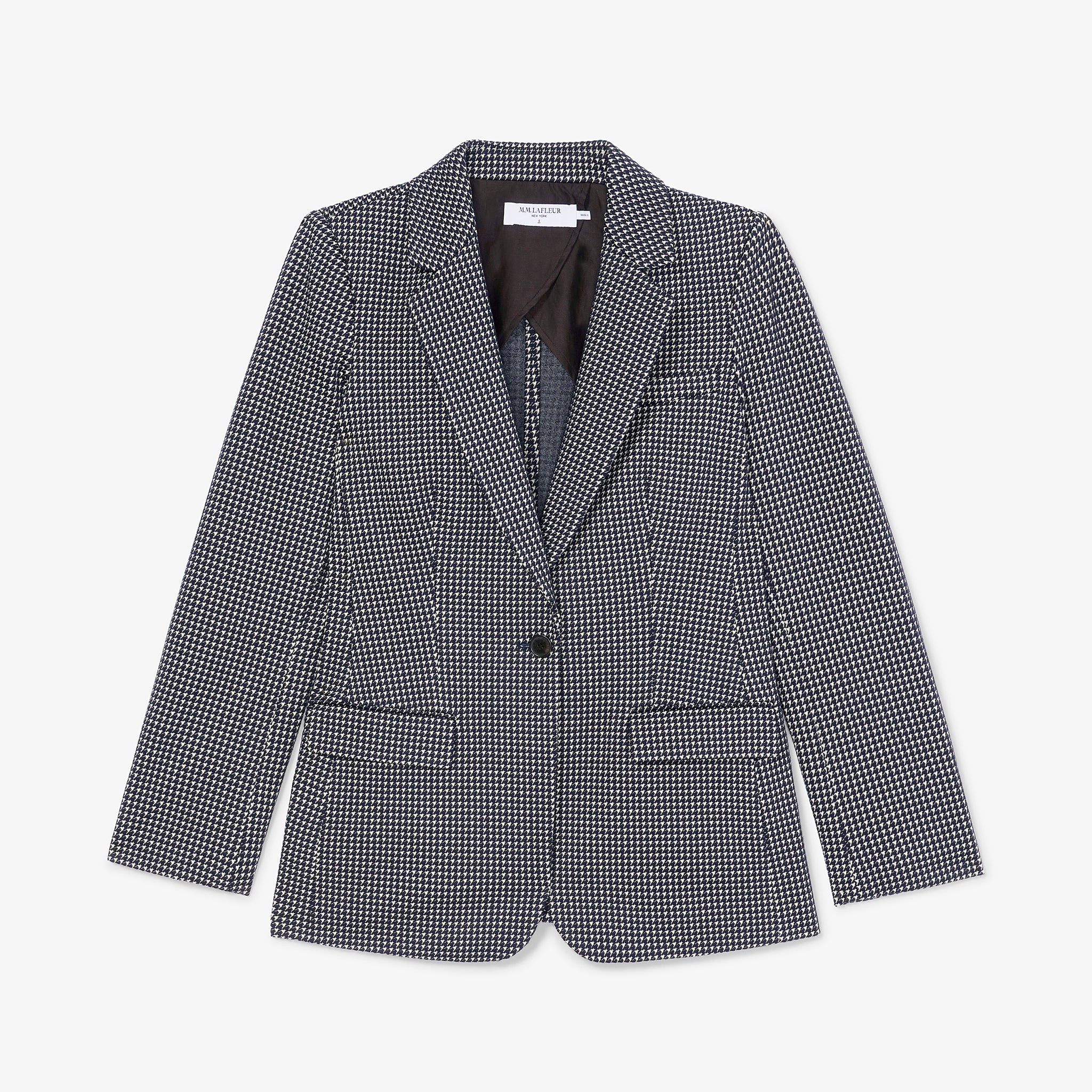 packshot image of  the yiyan jacket in stretch houndstooth