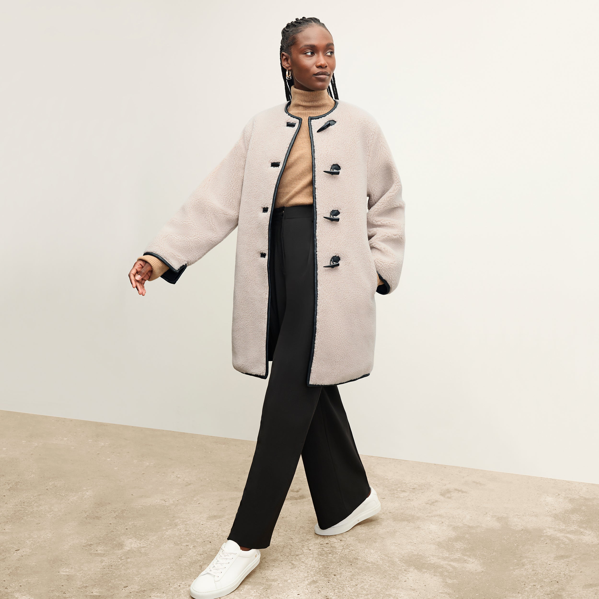 Katari Coat - Sherpa Knit :: Travertine – M.M.LaFleur