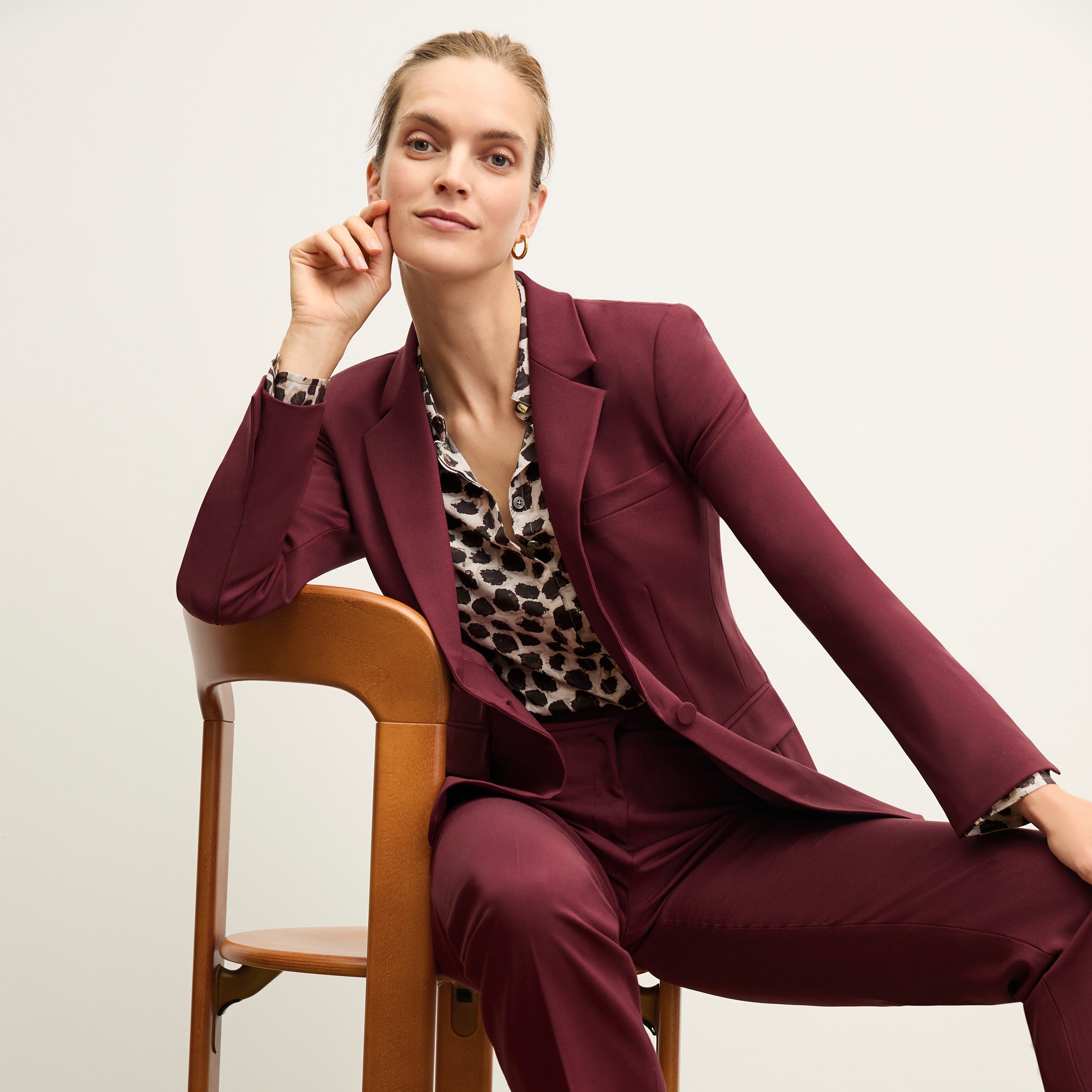 Rosie Dress - Italian Wool Twill :: Shiraz