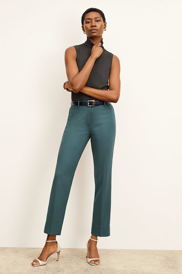 ba&sh Women Jade Green Charmeuse Pleated High Rise Wonka Trousers Pants  Large | eBay
