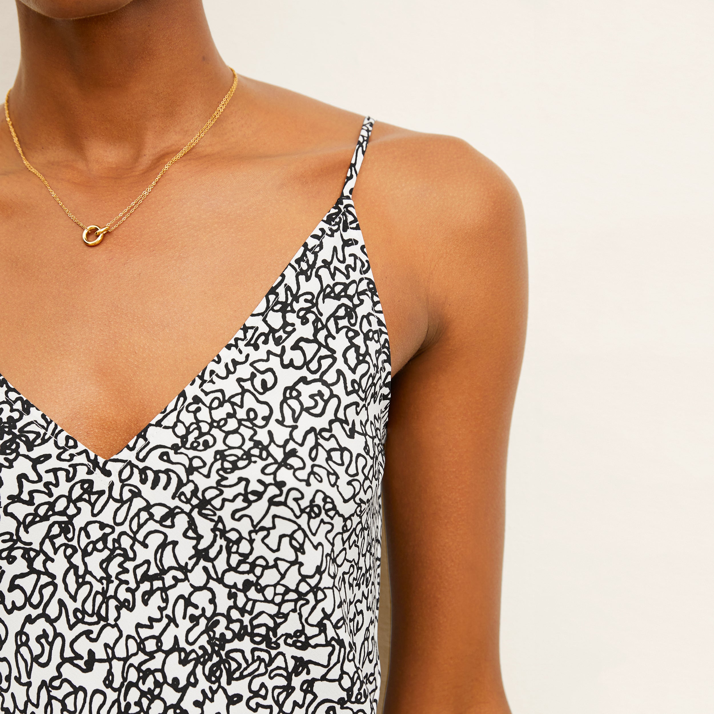 Lisey Cami - Washable Silk :: Scribble Print main image 1