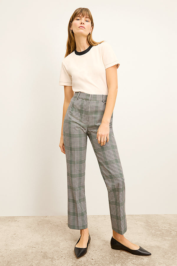 Smith Straight Trouser - Check Plaid Sharkskin :: Multi – M.M.LaFleur