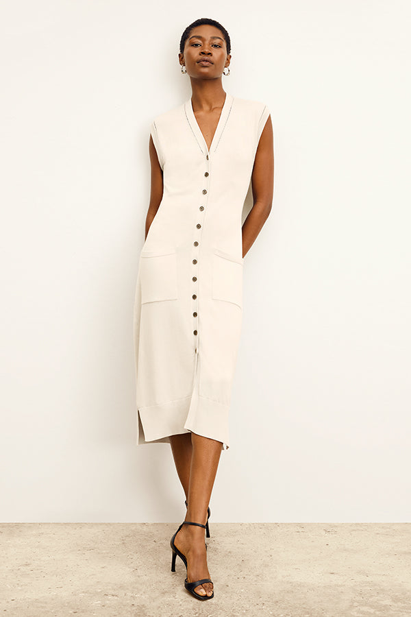 Toula Pointelle Dress - 365 Cotton Silk Knit :: Ivory – M.M.LaFleur