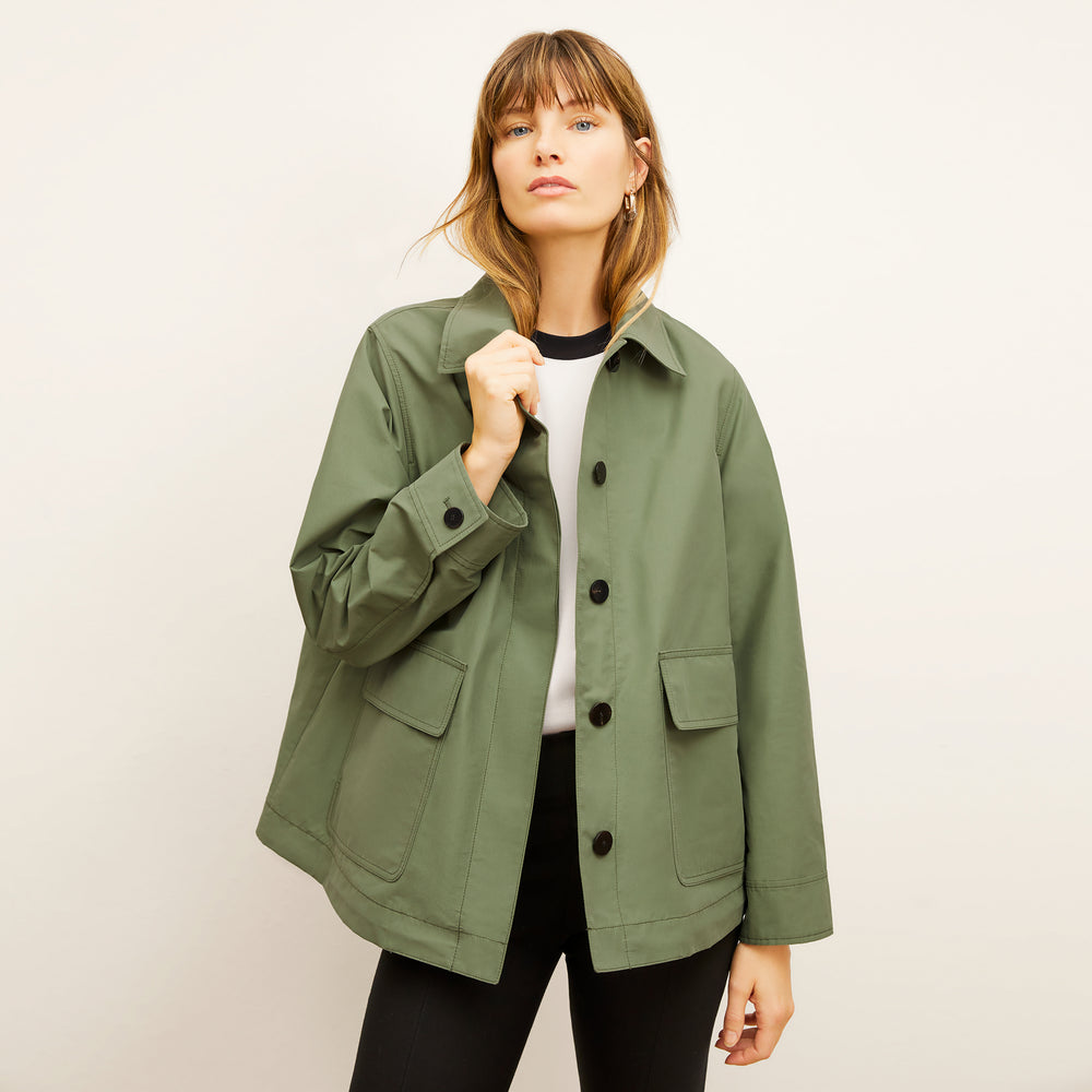 Front image of a woman wearing the Ness Jacket