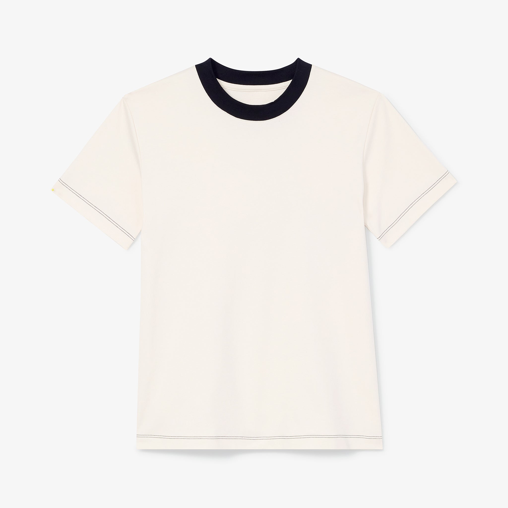 packshot image of the leslie t-shirt in ivory/black
