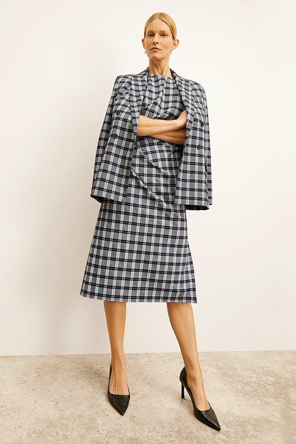 Jeannine Dress - Knit Suiting :: Checkmate – M.M.LaFleur