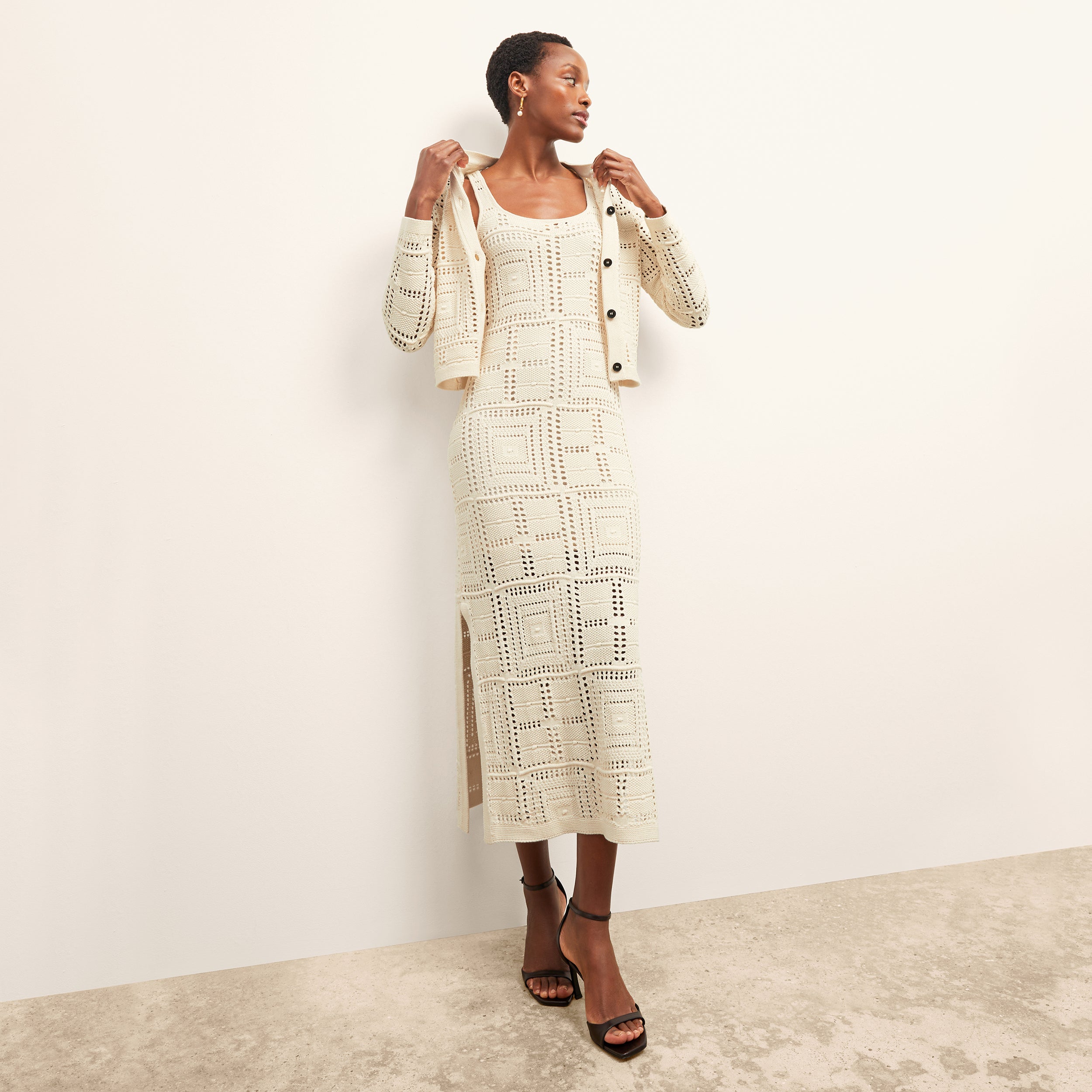 Fina Dress - Crochet Knit :: Black main image 0