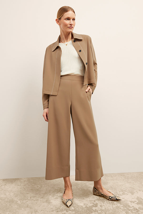 Elena Travel Culotte - Everyday Crepe :: Light Saddle – M.M.LaFleur