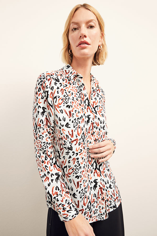 Lagarde Shirt - Pebble Crepe :: Leopard Sketch – M.M.LaFleur