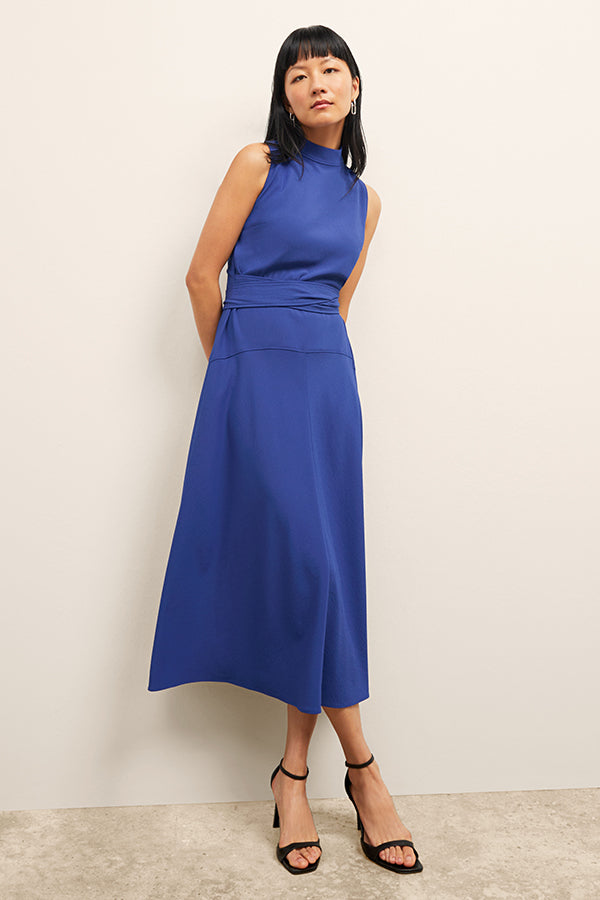 blue dress m Royal Blue Maxi Dress With Open Back And Bow