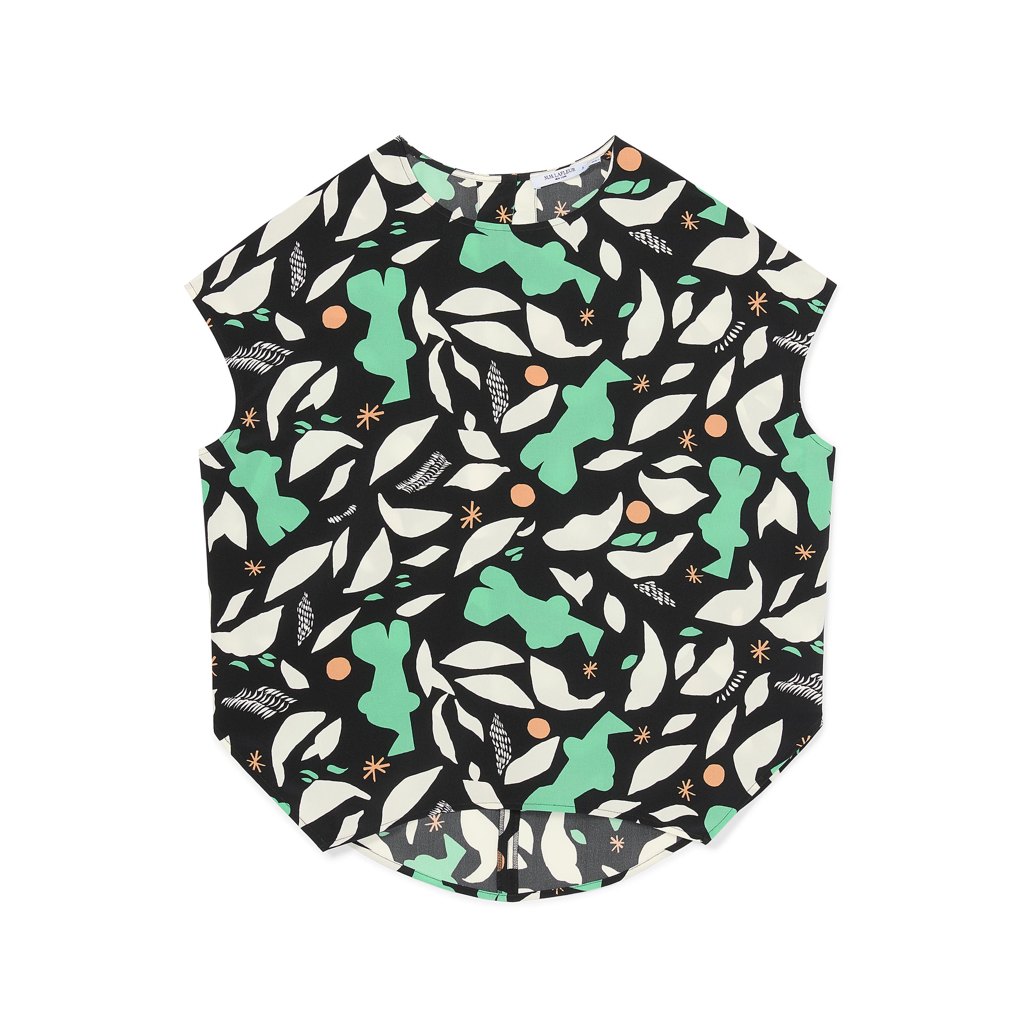 packshot image of the didion top in seafoam icon print