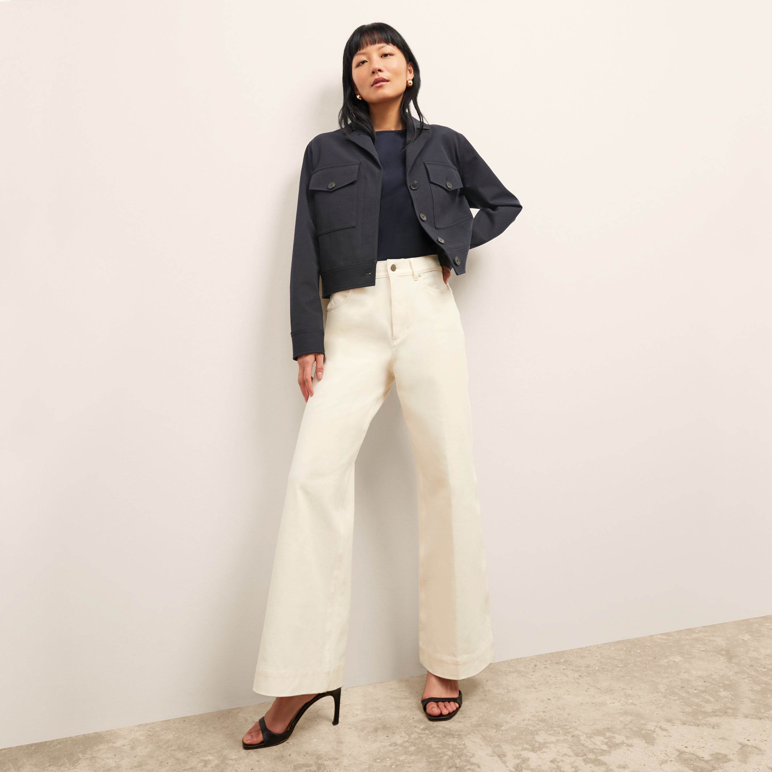 Didion Drape Top - Printed Washable Silk :: Blush Stripe main image 1