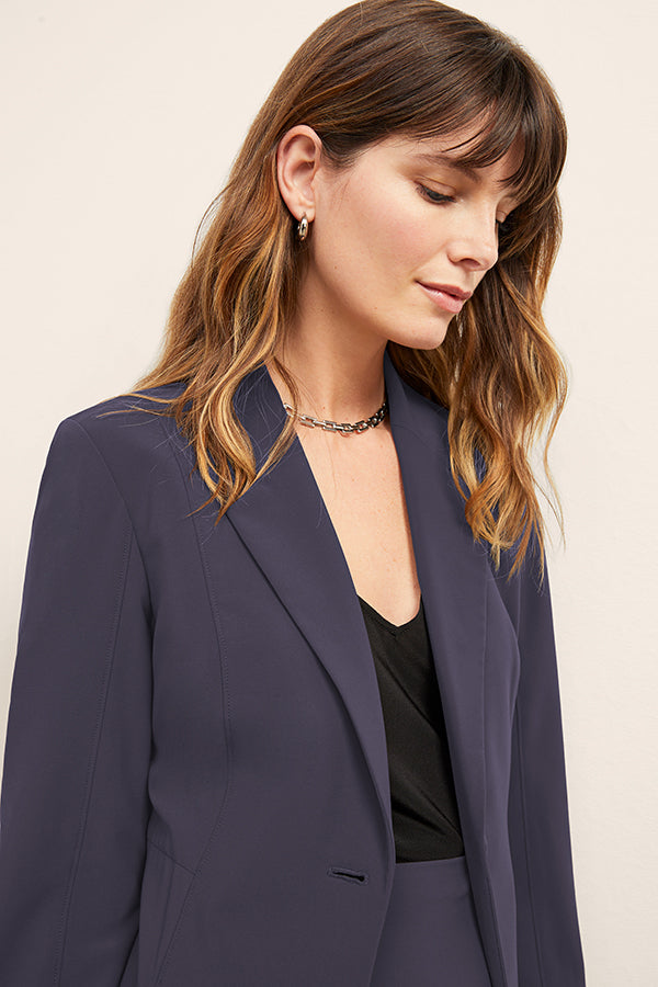 Yasmine Timeless Blazer - Italian Wool Twill :: Dark Navy – M.M.