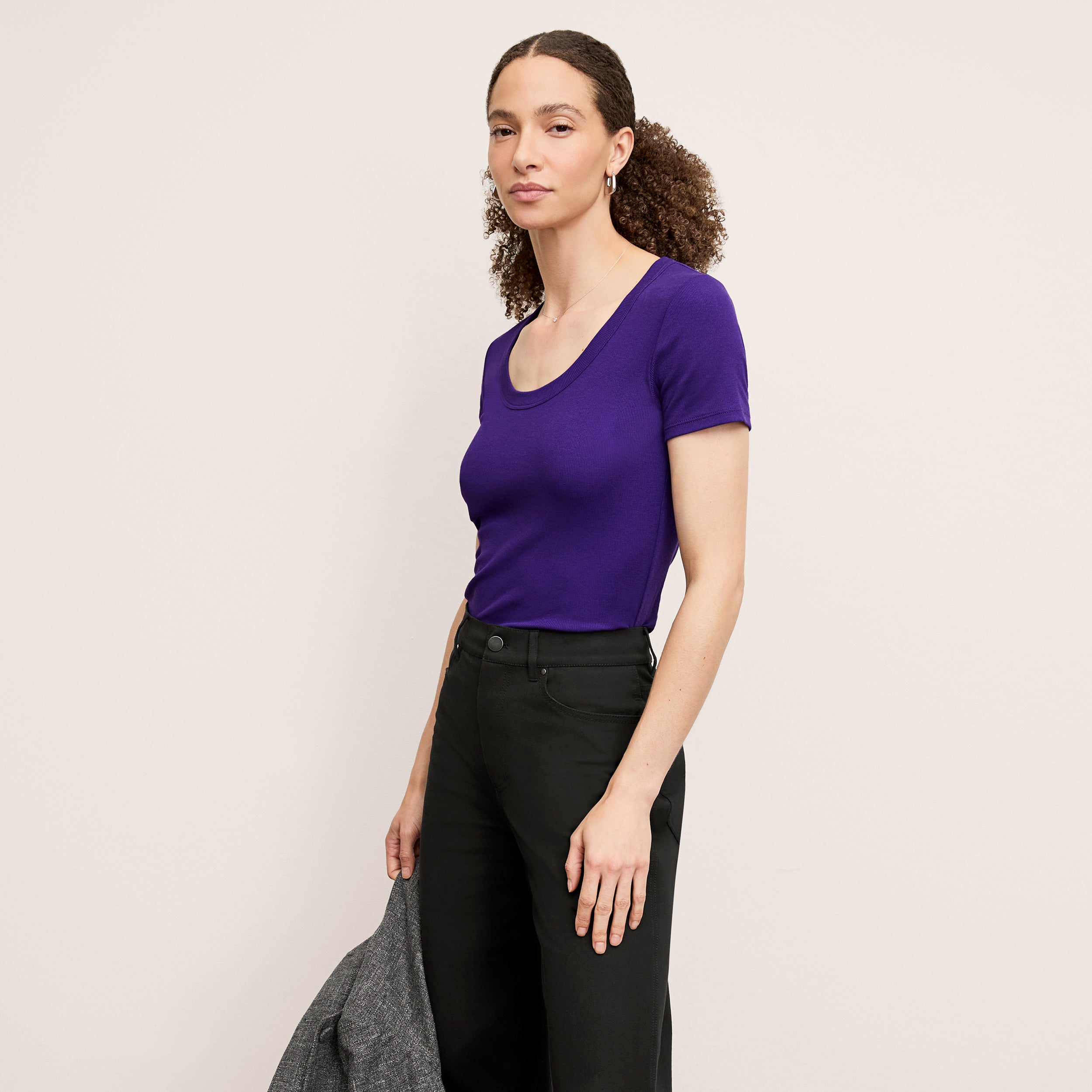 Avi T-Shirt - Organic Ribbed Pima Cotton :: Ube – M.M.LaFleur