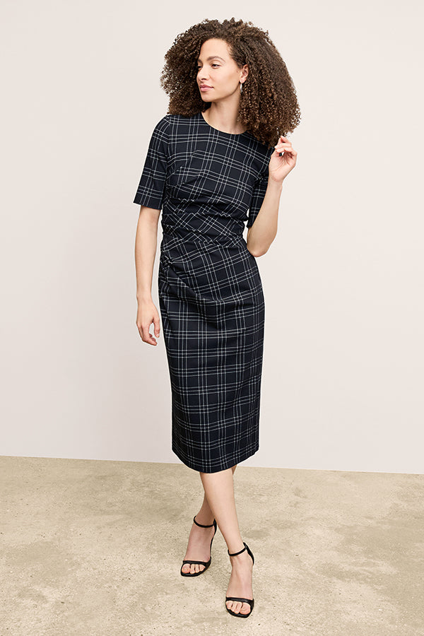 Ciela Dress - Knit Suiting :: Plaid – M.M.LaFleur