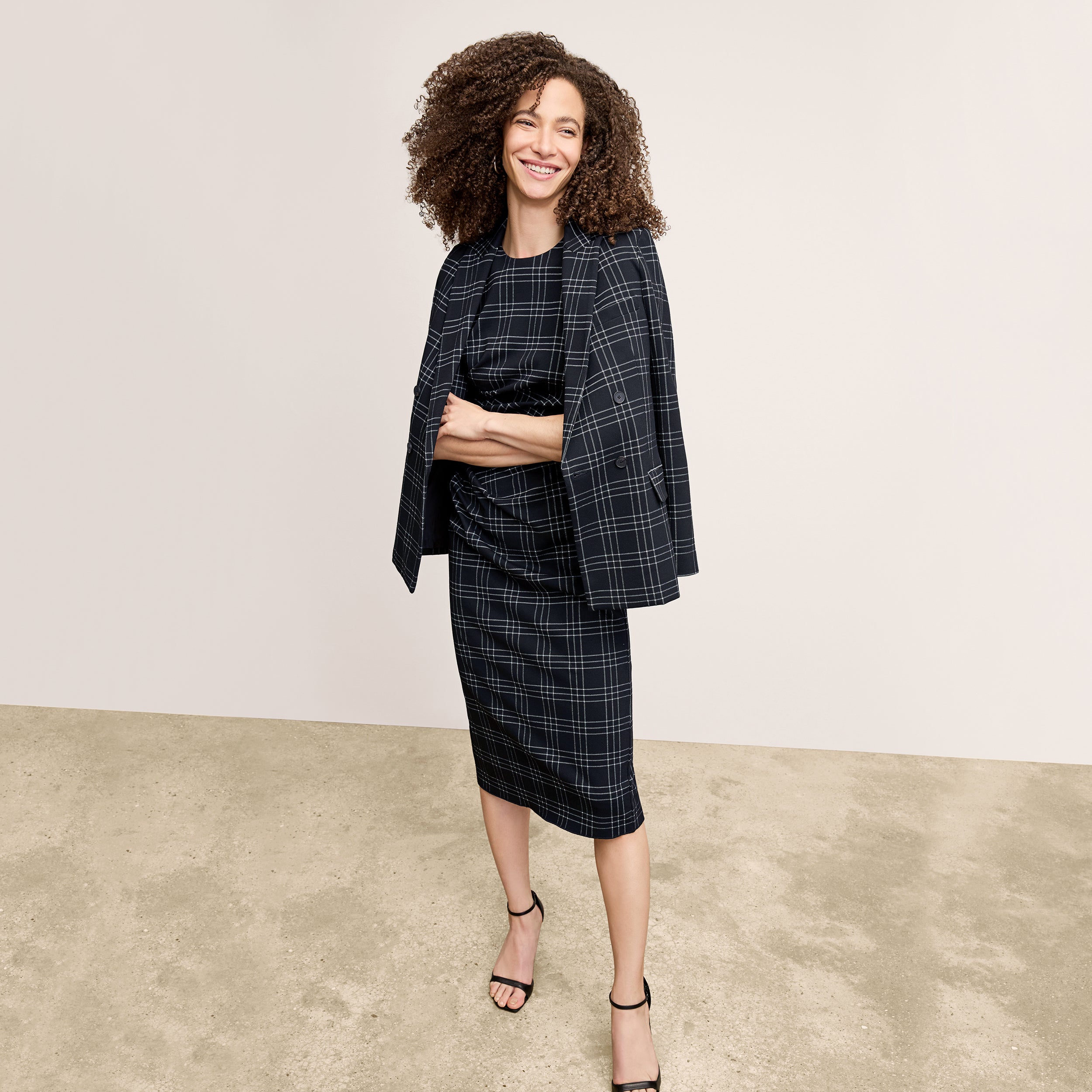 Ashtin Dress - Knit Suiting :: Plaid