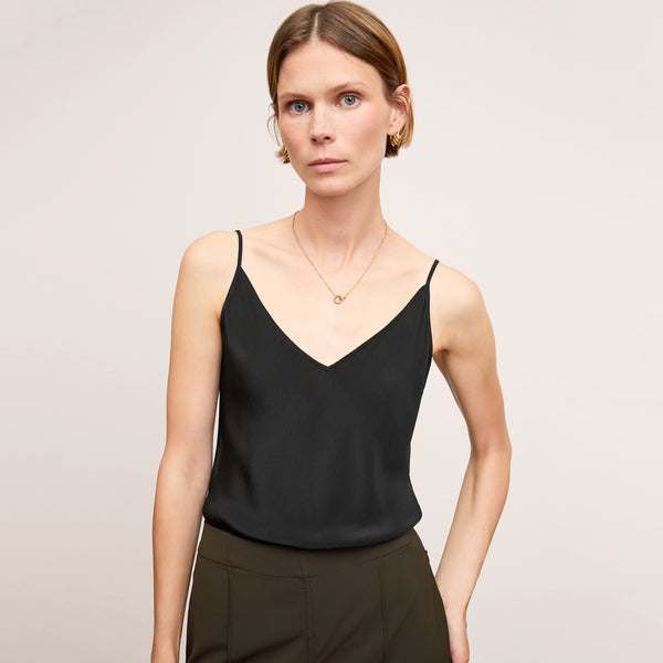 Lisey Cami - Washable Silk :: Black – M.M.LaFleur