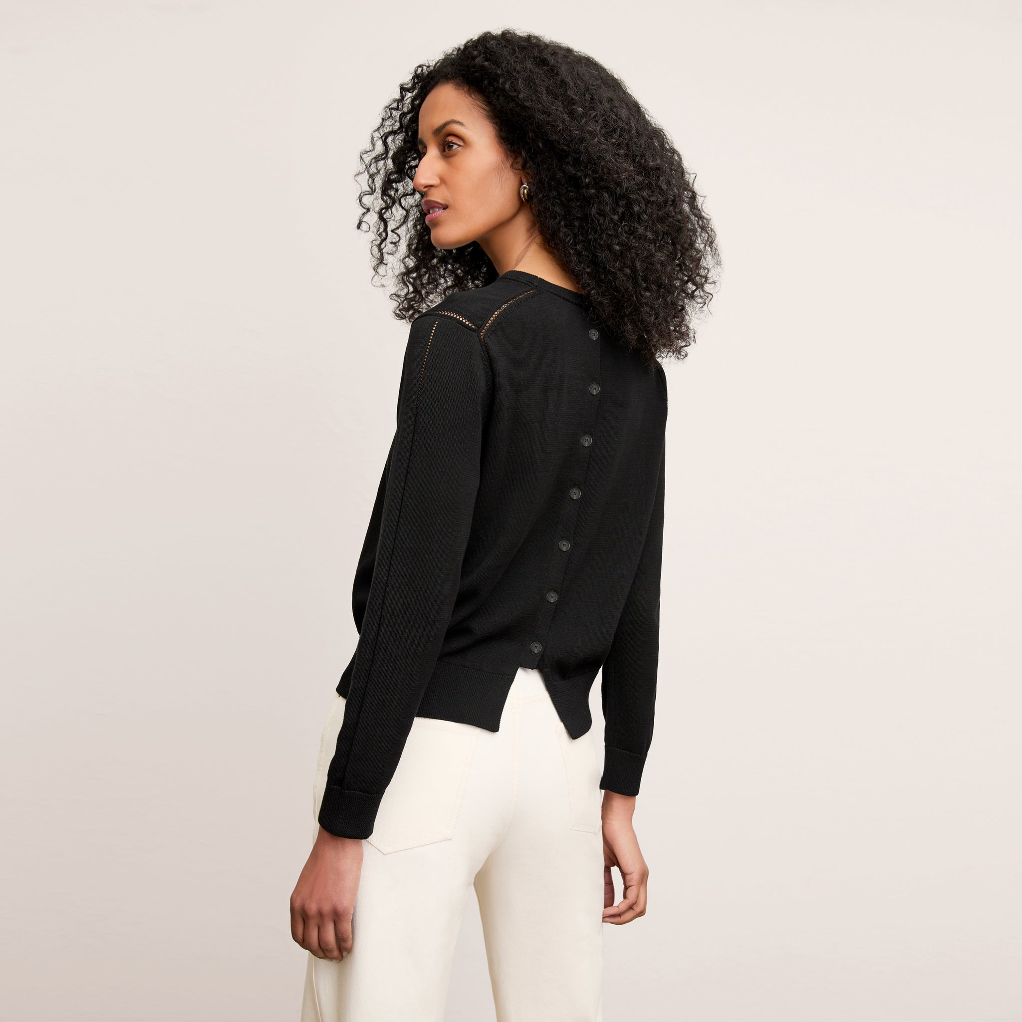 back imamge of the larissa sweater in black